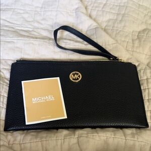 Michael Kors Black and Gold Clutch